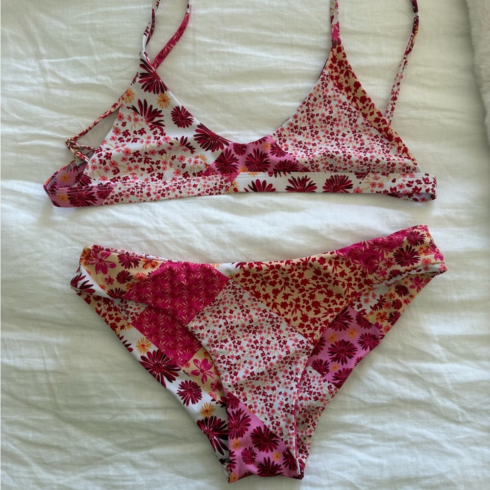 Kulani Kinis Pink Floral Patchwork Bikini